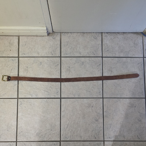 Elegant Dark Brown Leather Men's Belt - Picture 6 of 6